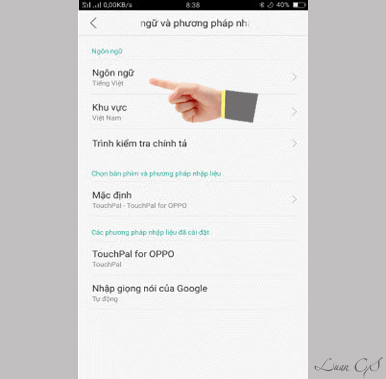Bạn vào tiếp ngôn ngữ